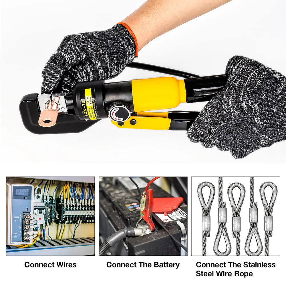BATTERY COPPER TERMINAL ADJUSTABLE HYDRAULIC CRIMPING TOOL HANDHELD 4-70mm2