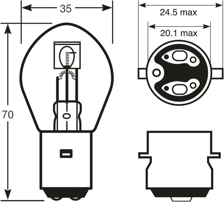 BULB 6V 25/25W BA20D 20mm P392 Bosch