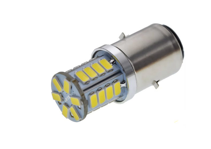LED 6V / 12V HEADLIGHT BULB 3000K HI LO BEAM BA20D