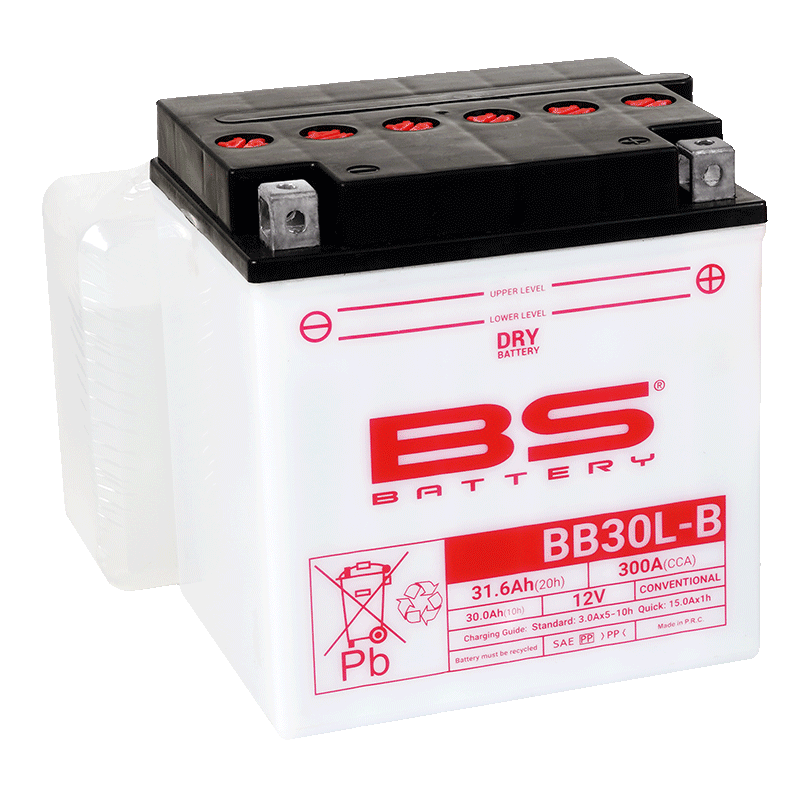 BATTERY YB30L-B 12V 30Ah. BS, BS WITH ACID PACK BB30L-B, 310552,	BS-BB30L-B