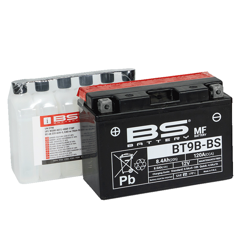 BATTERY YT9B-BS 12V 8Ah M.FREE, BS Maintenance Free BT9B-BS, 300627, BS-BT9B-BS