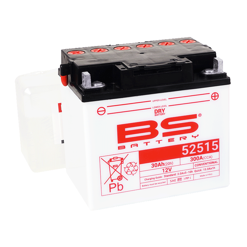 BATTERY 52515 12V 25AH BS, BS WITH ACID PACK BS-52515, 310543, BS-52515