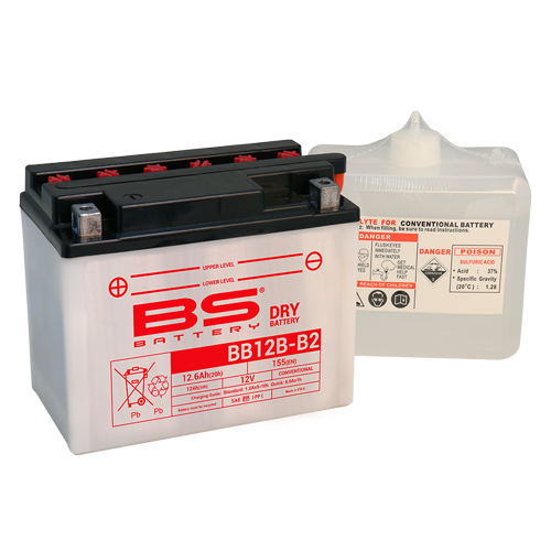 BATTERY YB12B-B2 12V 13Hh. BS, BS WITH ACID PACK BB12B-B2, 310565, BS-BB12B-B2