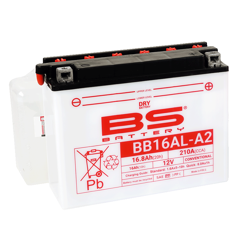 BATTERY YB16AL-A2 12V 16Ah. BS, BS WITH ACID PACK BB16AL-A2, 310576,	BS-BB16AL-A2