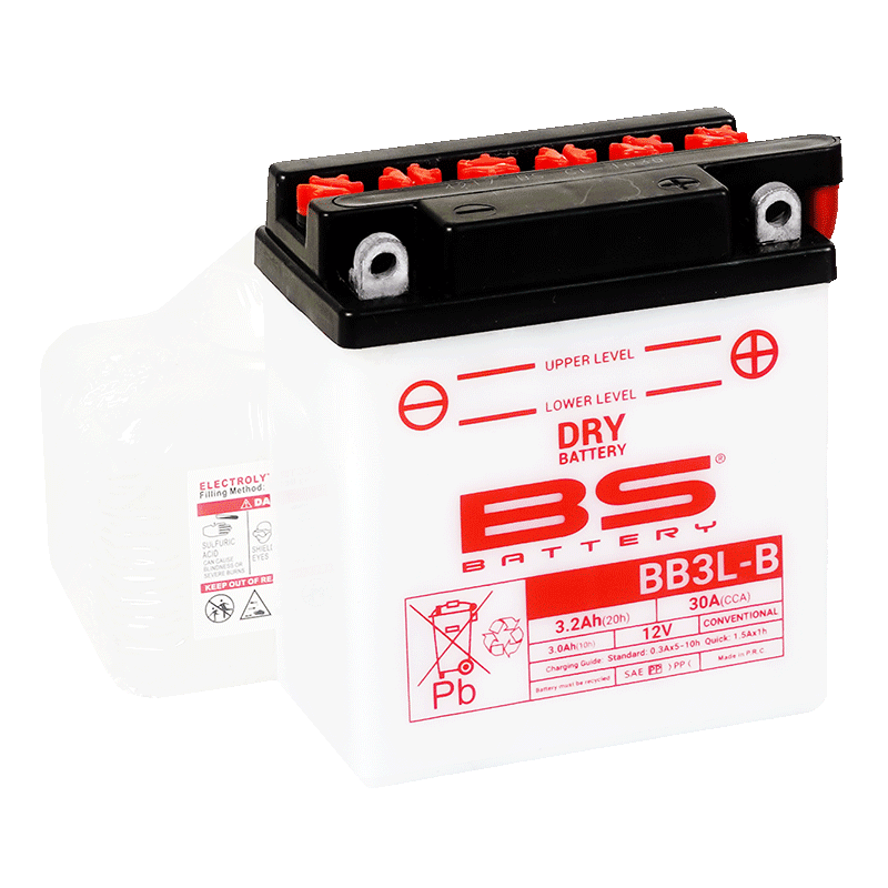 BATTERY YB3L-B 12V 3Ah BS, BS WITH ACID PACK BB3L-B, 310588	BS-BB3L-B