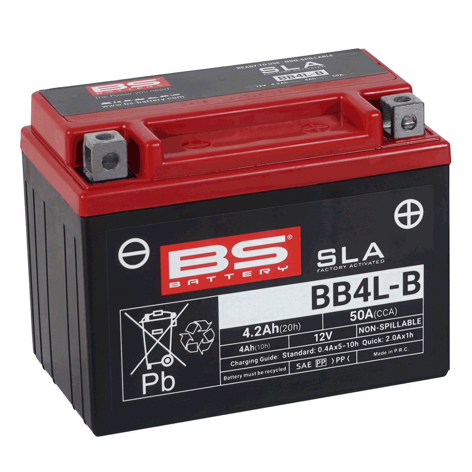 BATTERY YB4L-B 12V 4Ah BS, BS WITH ACID PACK BB4L-B, 310590	BS-BB4L-B