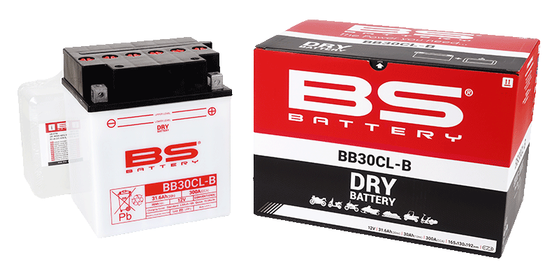 BATTERY YB30CL-B 12V 30Ah BS, BS WITH ACID PACK BB30CL-B, 310553,	BS-BB30CL-B