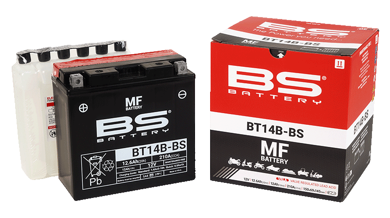 BATTERY YT14B-BS 12V M.FREE BS, BS MAINTENAN FREE BT14B-BS, 300629, BS-BT14B-BS