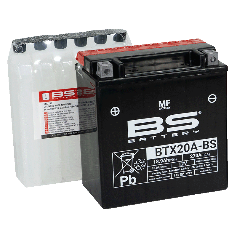 BATTERY YTZ20A-BS 12V MA.FREE, BS Maintenance Free BTX20A-BS, 300808, BS-BTX20A-BS