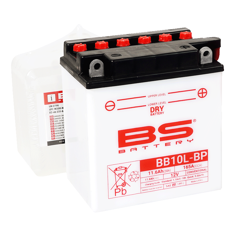 BATTERY YB10L-BP 12V 11Ah BS, BS WITH ACID PACK BB10L-BP, 310558, BS-BB10L-BP