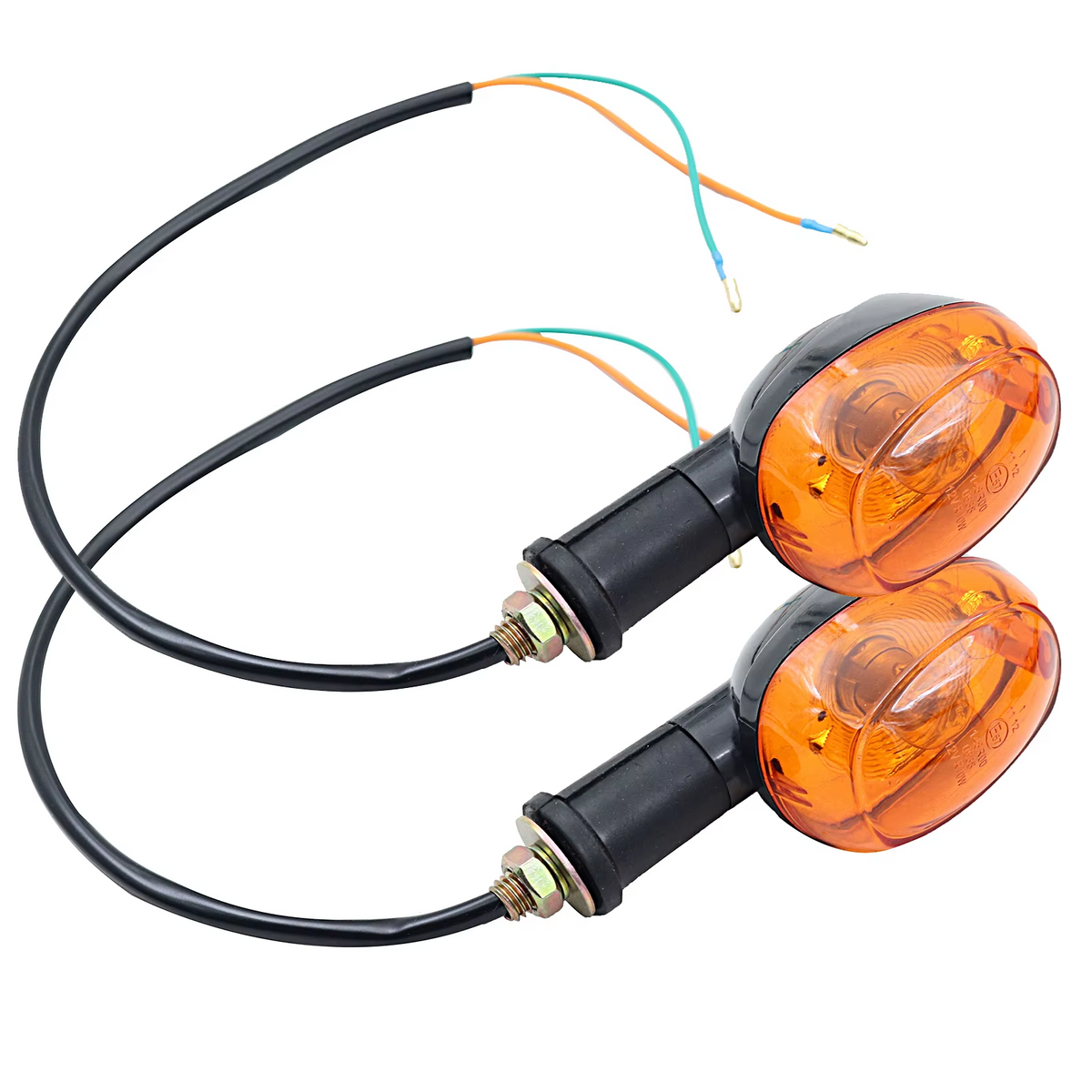 INDICATORS ORANGE LENS PAIR TURN SIGNAL M10 BULB TYPE 12V UNIVERSAL FIT