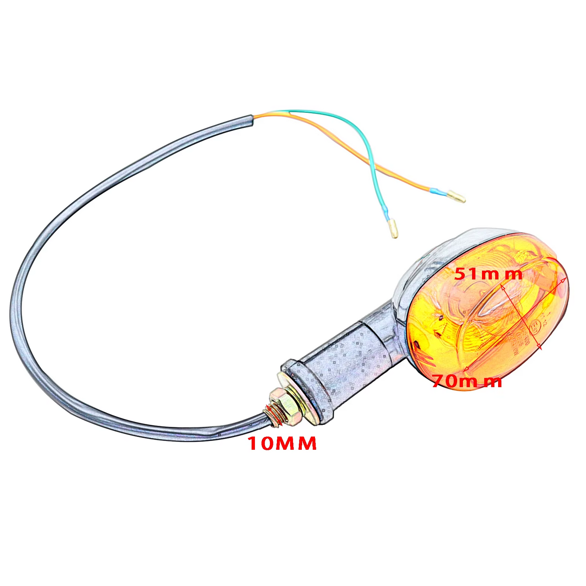 INDICATORS ORANGE LENS PAIR TURN SIGNAL M10 BULB TYPE 12V UNIVERSAL FIT