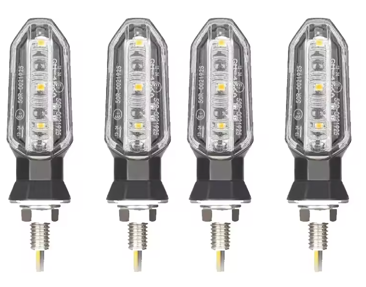 INDICATORS LED TURN SIGNAL 4PCS CLEAR FRONT - REAR M8 12V