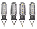 INDICATORS LED TURN SIGNAL 4PCS CLEAR FRONT - REAR M8 12V