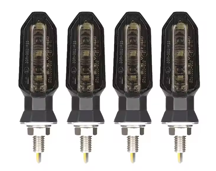 INDICATORS LED TURN SIGNAL 4PCS SMOKED FRONT - REAR M8 12V