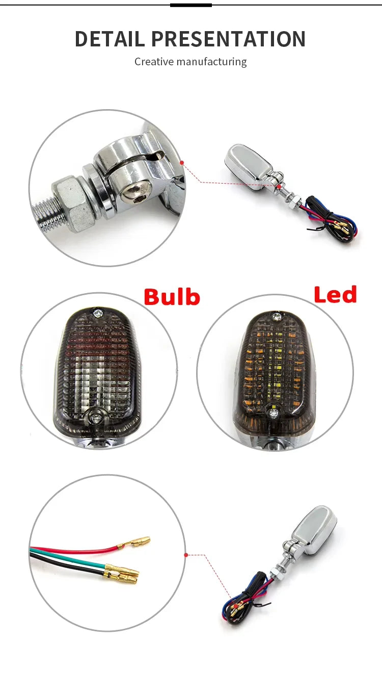 INDICATORS SMOKE LENS PAIR, CHROME LOOK RECTANGULAR CASE, BULB TYPE