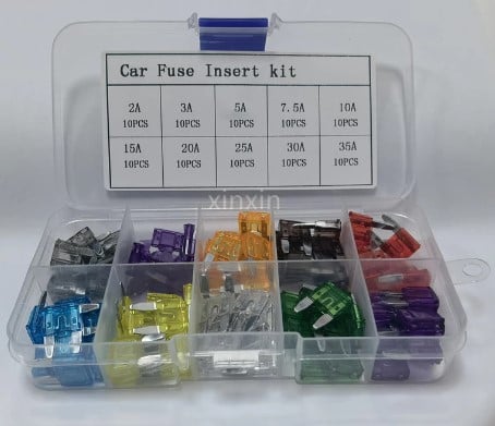 100PCS FUSES BLADE MINI SET 3A 5A 7.5A 10A 15A 20A 25A 30A 35A 40A