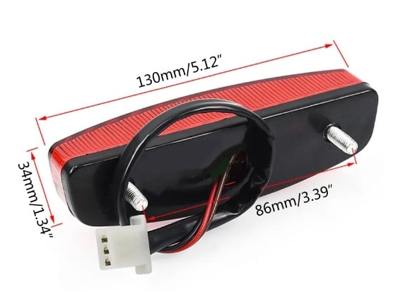 REAR LED STOP BRAKE LIGHT RED 3 WIRES 12V UNIVERSAL H7BD