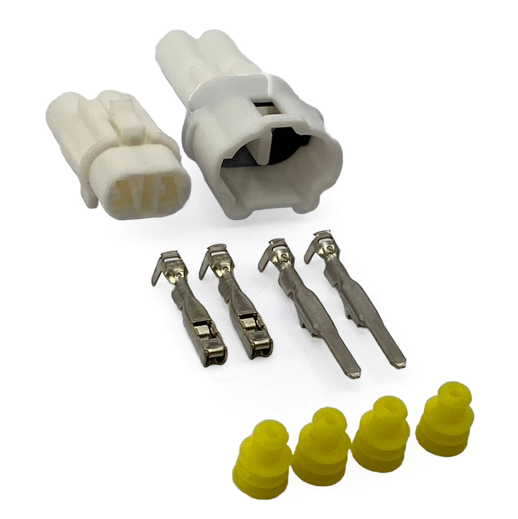 ELECTRICAL CONNECTOR 2 PIN BLOCK KIT WITH MALE FEMALE TERMINALS