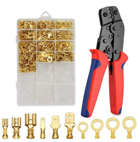 CRIMP TERMINALS KIT 2.8 4.8 6.3mm MALE AND FEMALE WIRE CONNECTOR INSULATED SLEEVES SN-48B