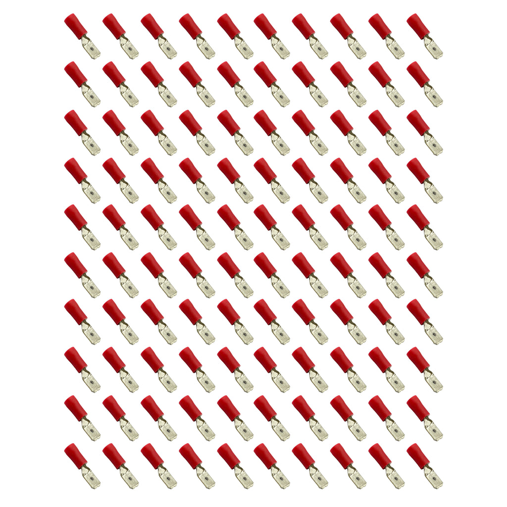 TERMINAL RED SPADE MALE PK100, PACK OF 100 / T6.3mm