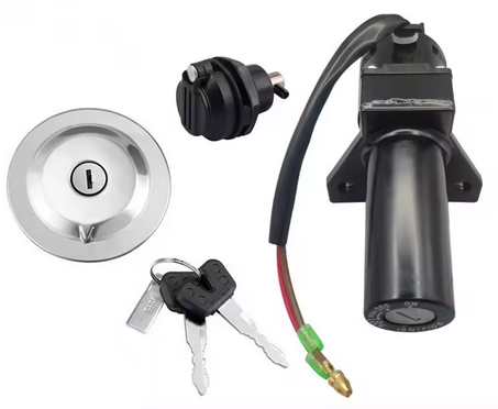 IGNITION SWITCH LOCK & TANK CAP YAMAHA YBR125 EURO 111 ROUND CAP 2 WIR ...