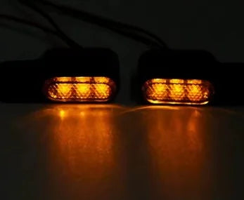 2pcs 12V Indicators LED Turn Signal Blinker Amber light Universal 3 LEDS