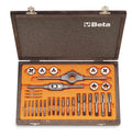 Chrome-Steel Taps and Dies Set Metric Thread with Accessories in Wooden Case - Beta Tools 446/C30