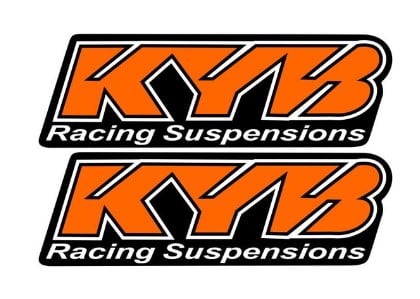 FORK STICKER KYB ORANGE 1 PAIR REFLECTIVE SUSPENSION DECAL