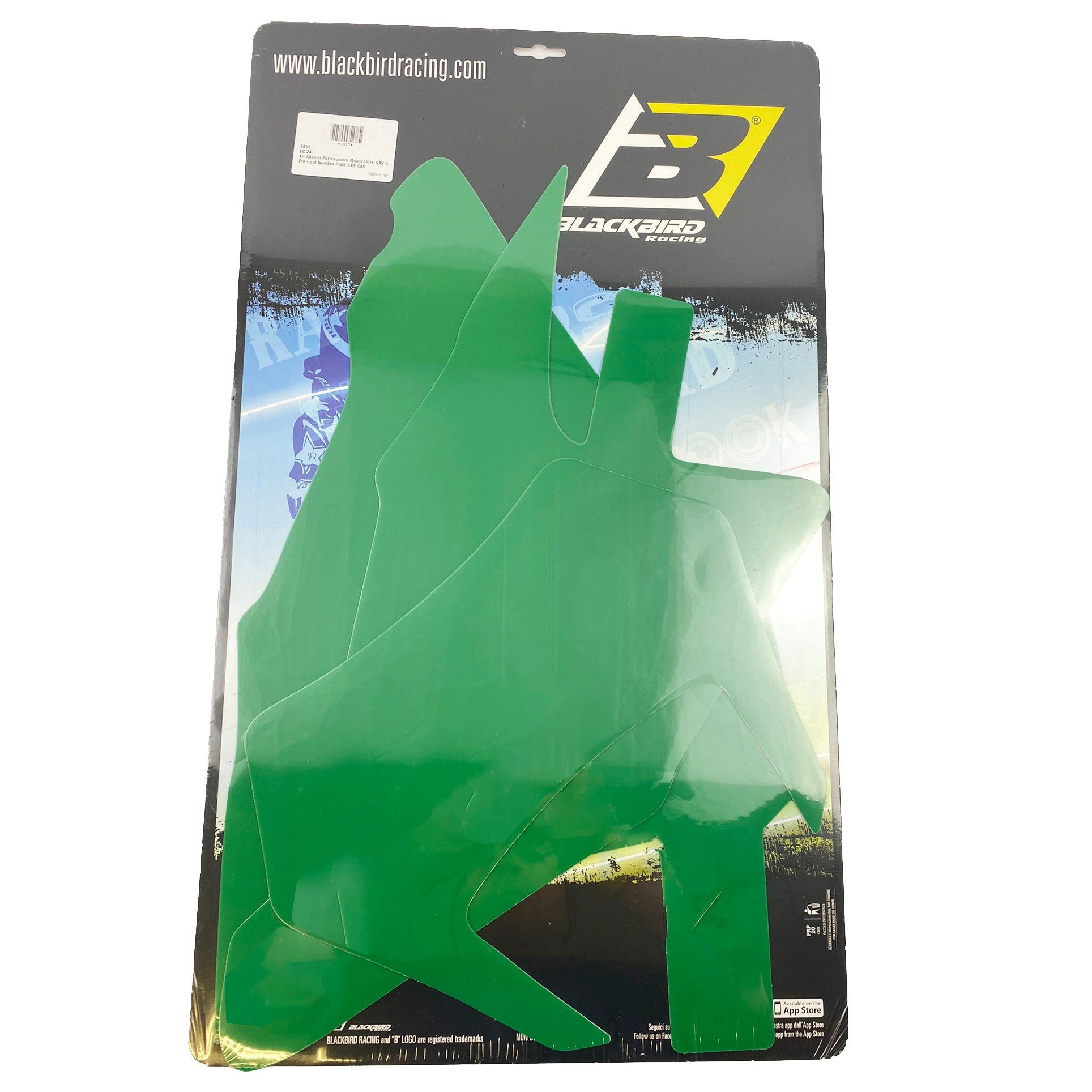 GASGAS EC 24-25 PRE CUT BACKGROUNDS, BLACKBIRD 3913/30 GREEN NUMBER BOARDS