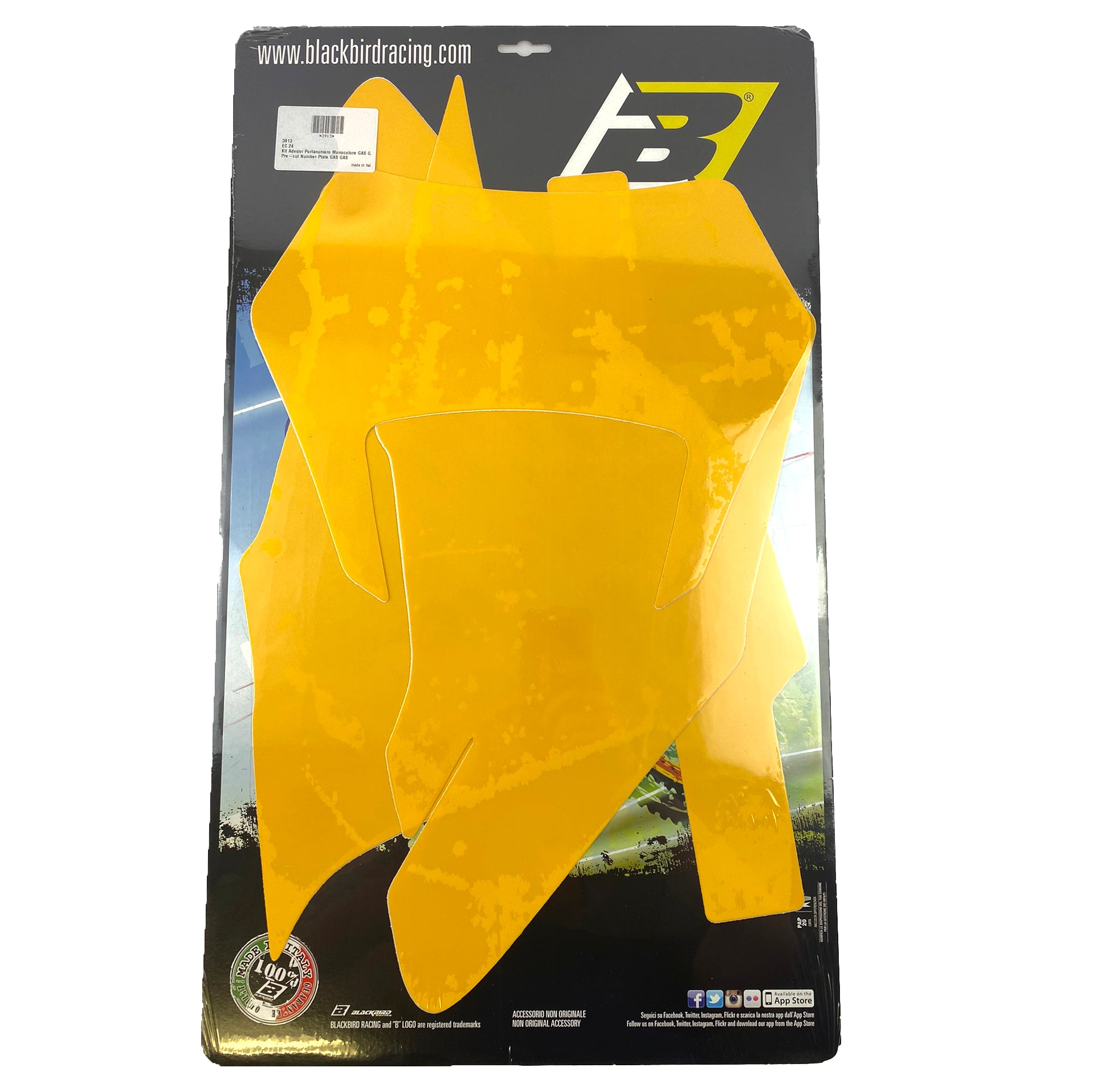 GASGAS EC 24-25 PRE CUT BACKGROUNDS, BLACKBIRD 3913/40 YELLOW NUMBER BOARDS