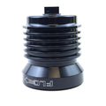 OIL FILTER SPIN ON BLACK, PC RACING S/STEEL PCS4B, BLACK ANODIZED REUSABLE