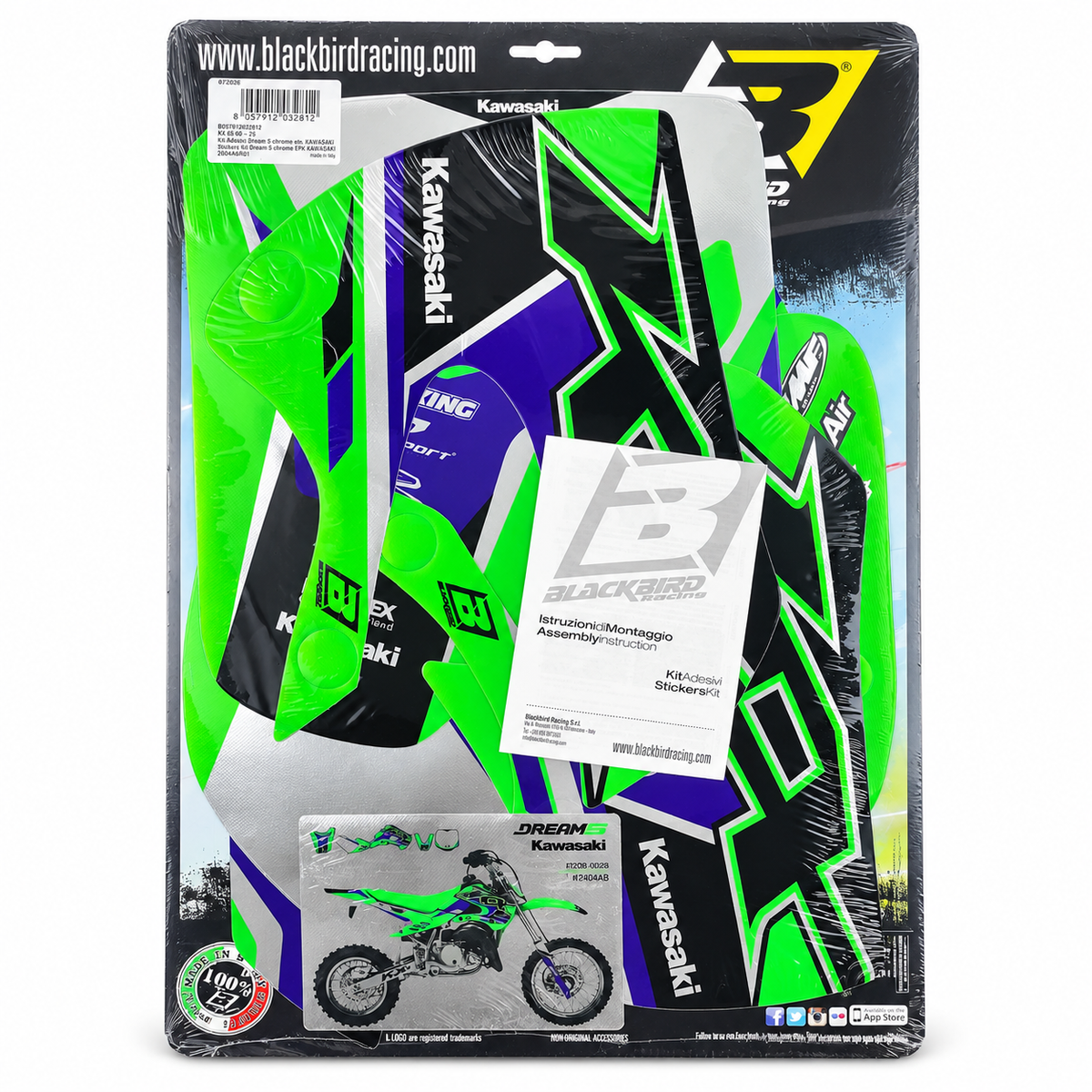 00-24 KX65 DREAM 5 CHROME EFX  GRAPHICS, BLACKBIRD 2404ABCRO