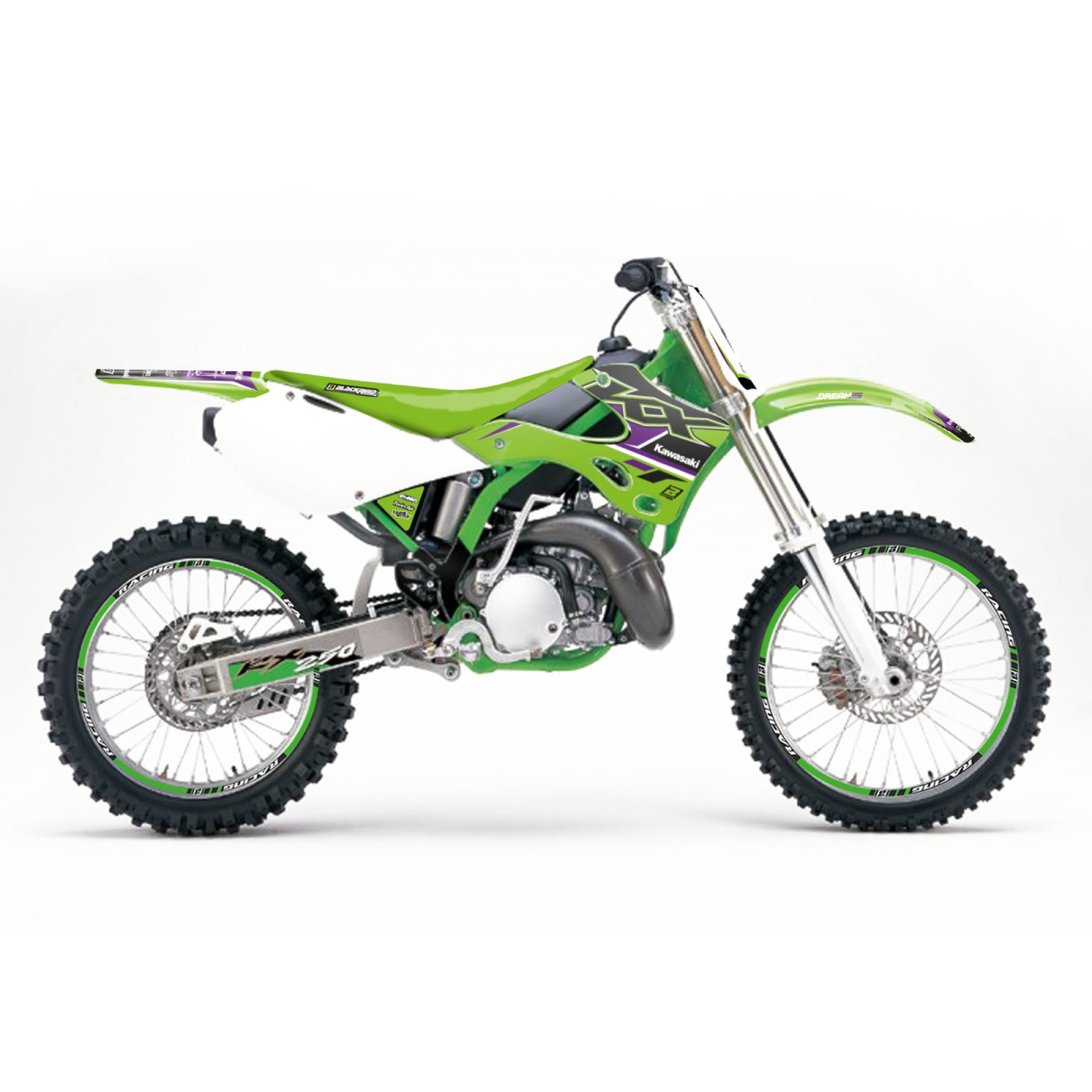 99-02 KX125/250 DREAM-5, BLACKBIRD DECAL KIT 2409AB