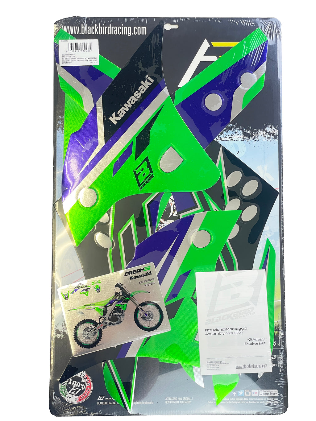 06-08 KXF250 DREAM 5 CHROME EFX GRAPHICS, BLACKBIRD 2416ABCRO
