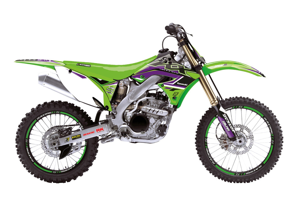 09-12 KXF250 DREAM 5 GRAPHICS, BLACKBIRD DECAL KIT 2418AB