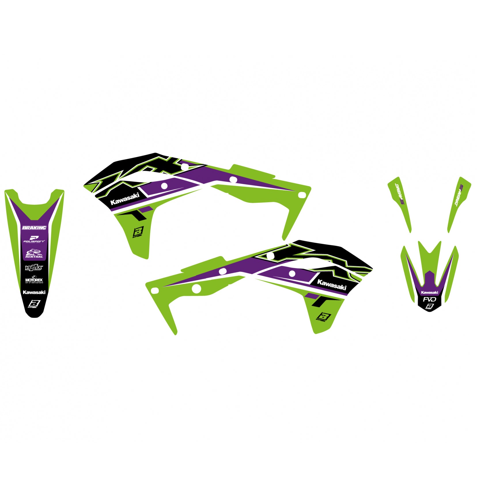 17-20 KXF250 DREAM 5 GRAPHICS, BLACKBIRD 2424AB