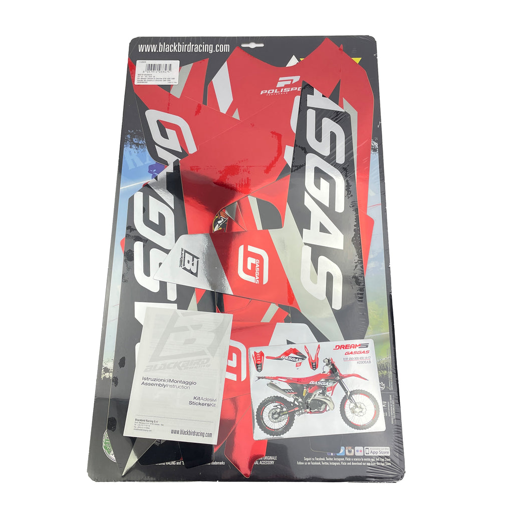 12-17 EC/ECF GAS GAS DREAM 5 CHROME, BLACKBIRD DECAL KIT 2906ABCRO