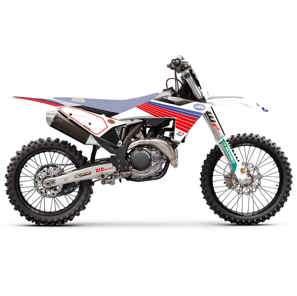 25-26 KTM SX/SXF RETRO RED/BLUE BLACKBIRD DECAL KIT, 2552AA/01