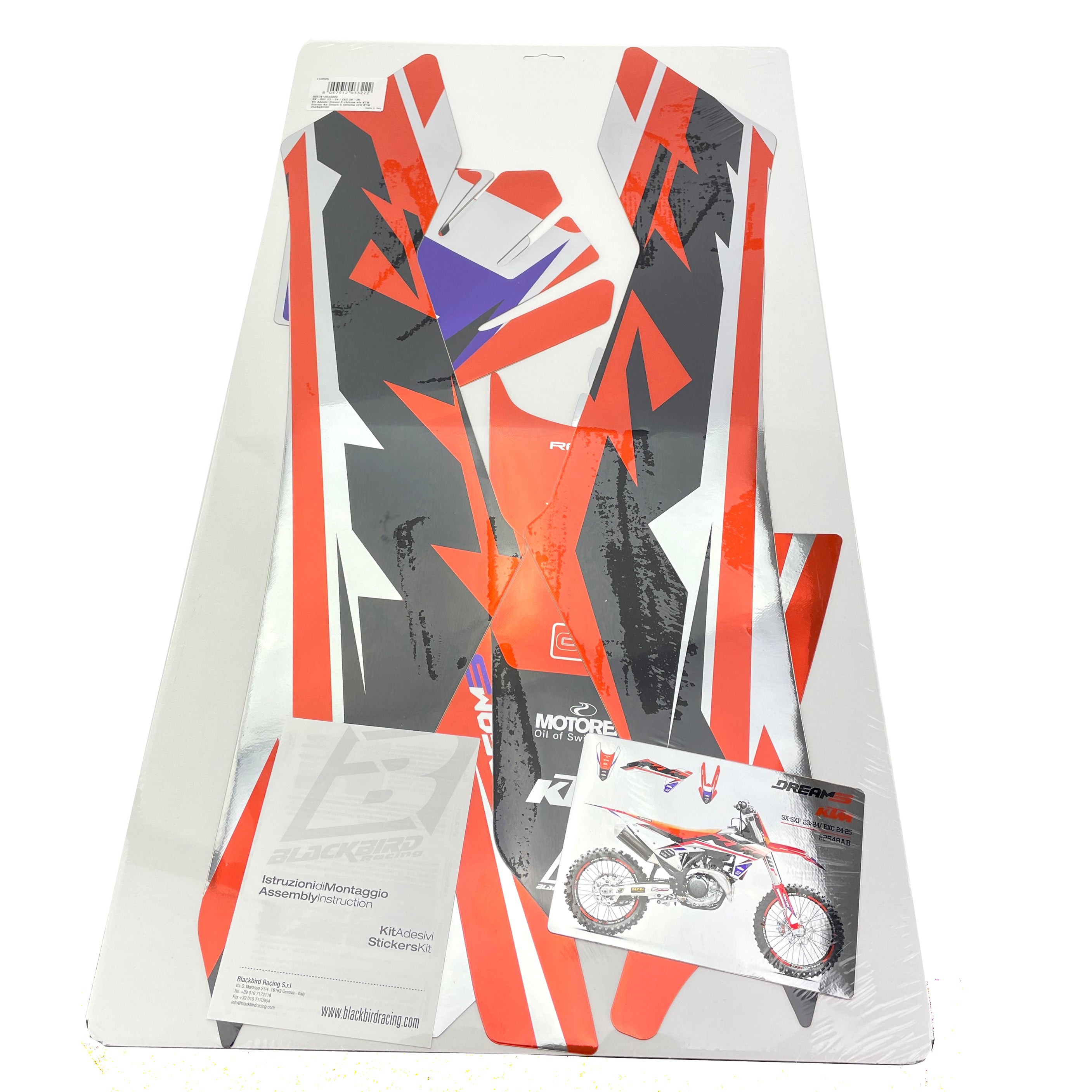23-24 SX/SXF 24-25 EXC, KTM DREAM 5 CHROME EFX BLACKBIRD DECAL KIT, 2548ABCRO