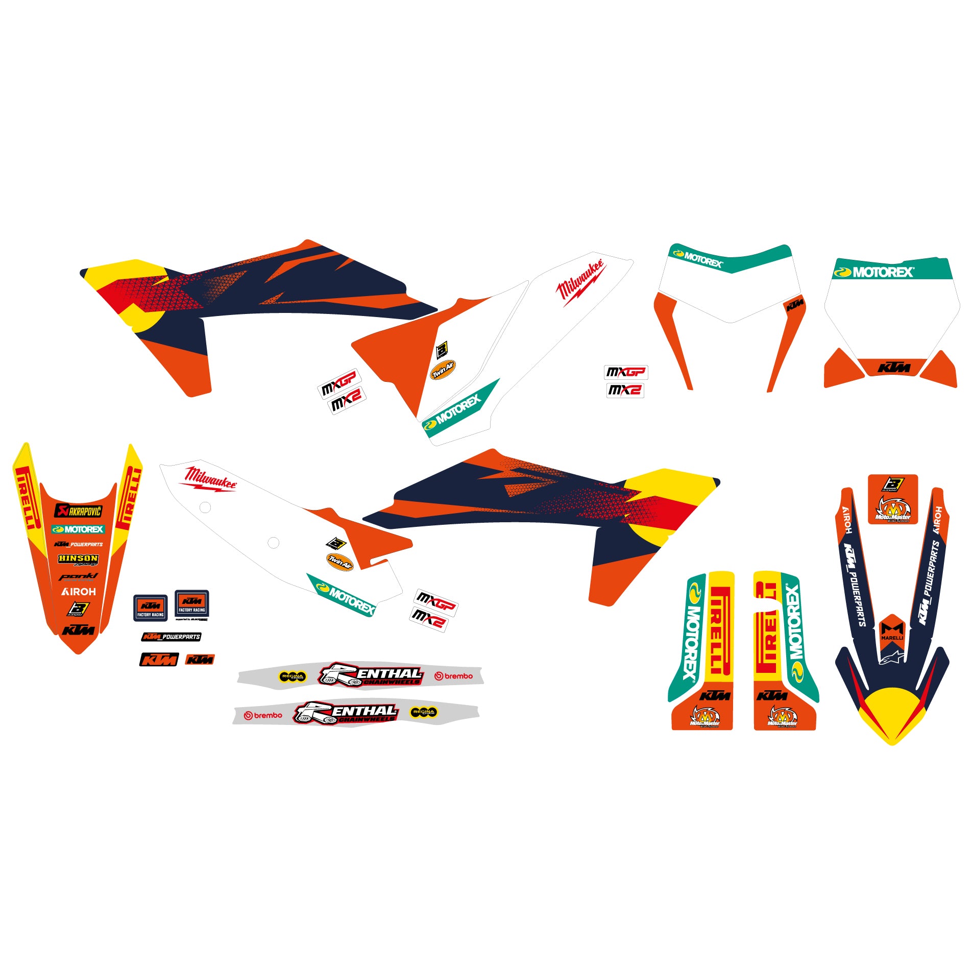 23-24 SX/SXF 24-25 EXC, KTM FACTORY BLACKBIRD DECAL KIT, 2548R23