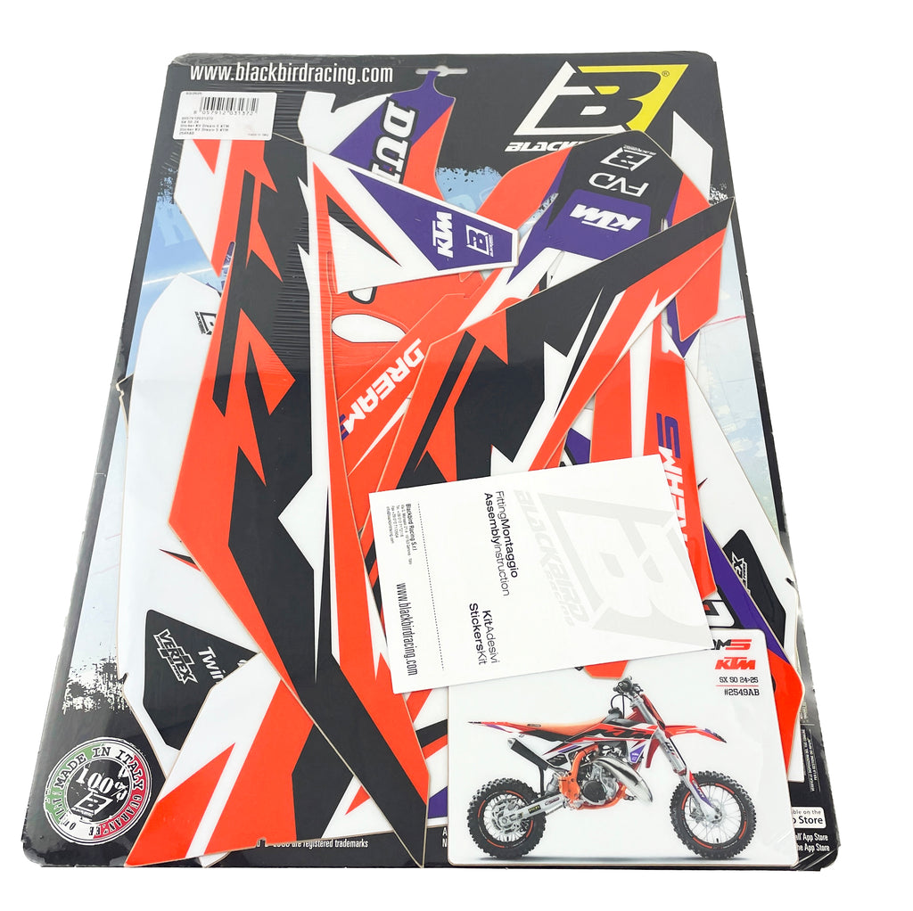 24-25 KTM SX 50 DREAM 5 DECALS, BLACKBIRD 2549AB