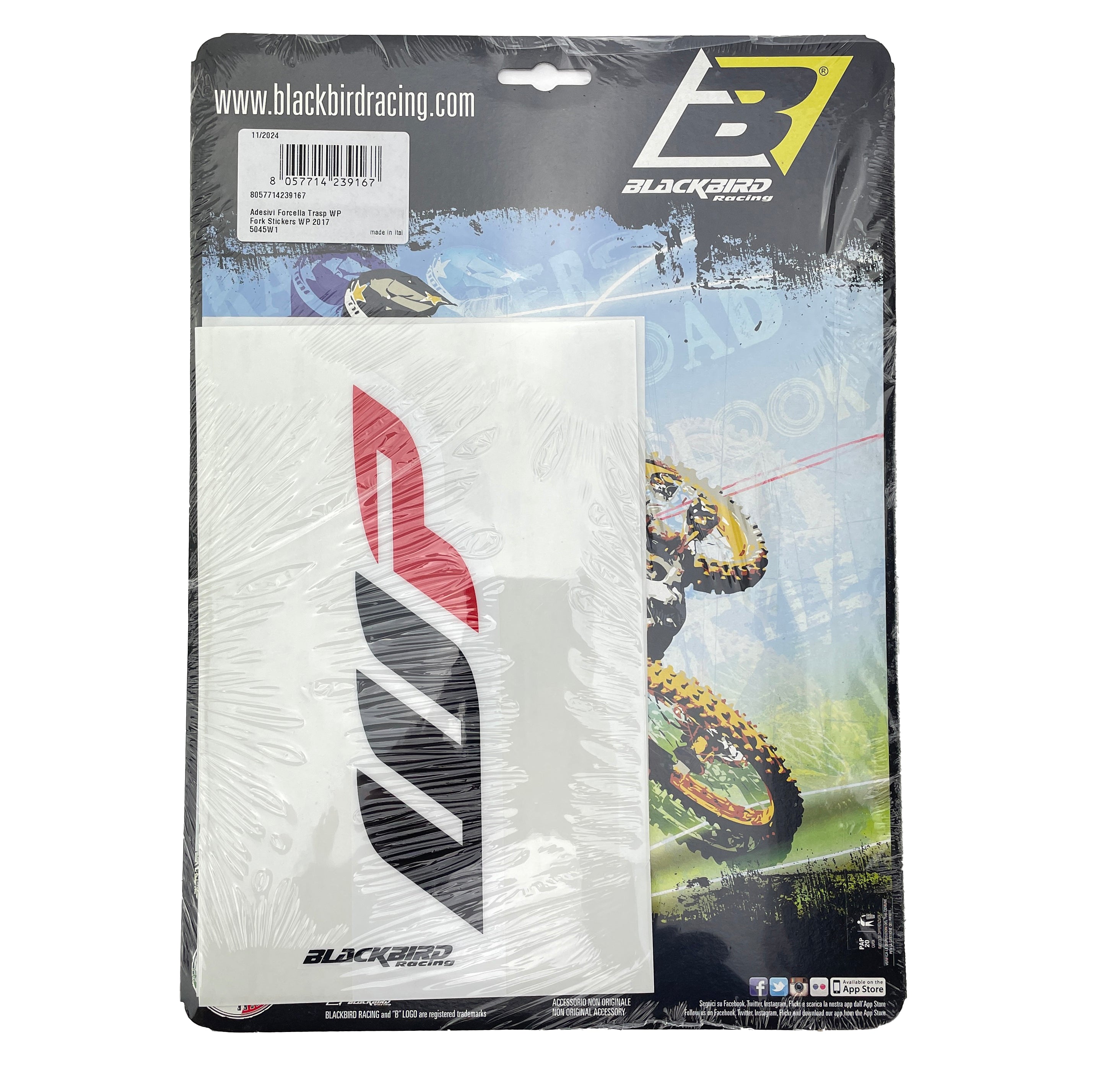 WP FORK DECAL CLEAR, BLACKBIRD DECAL SET 5045W
