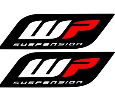 WP FORK DECAL 3D WHITE POWER SUSPENSION 210x50mm