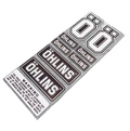 OHLINS SUSPENSION SHOCKER DAMPER STICKERS DECALS WHITE ON BLACK