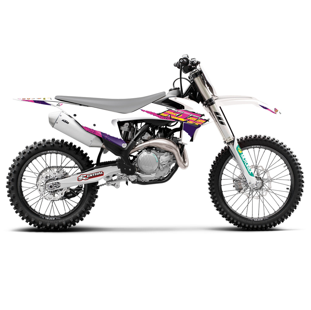 19-22 SX/SXF 20-23 EXC, KTM RETRO PURPLE AND PINK BLACKBIRD DECAL KIT, 2547AA