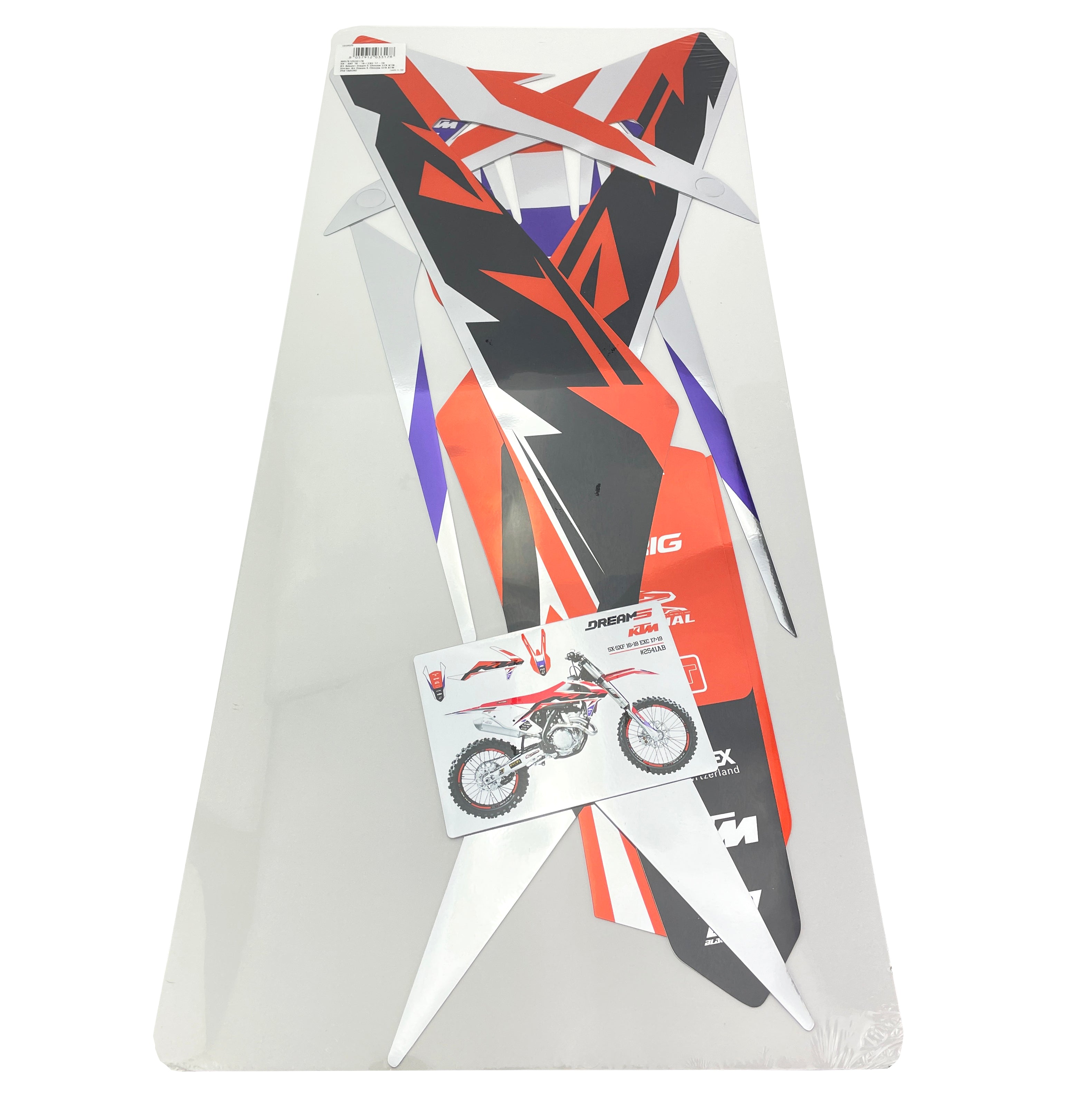 16-18 SX/SXF 17-19 EXC KTM DREAM 5 CHROME DECALS, NOT 250 2 STROKE 2016, BLACKBIRD 2541ABCRO