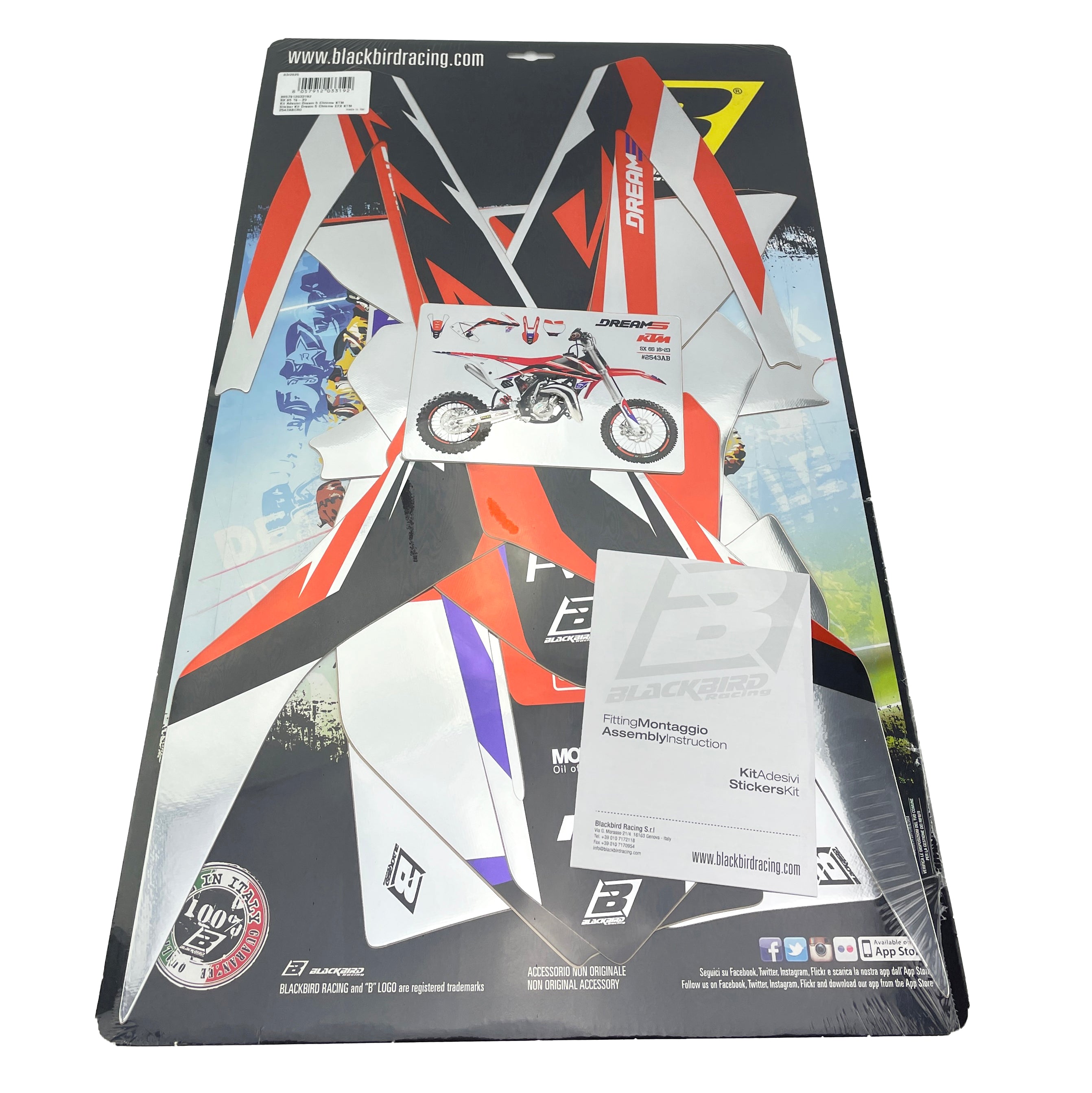 16-23 KTM SX 65 DREAM 5 CHROME DECALS, BLACKBIRD 2543ABCRO