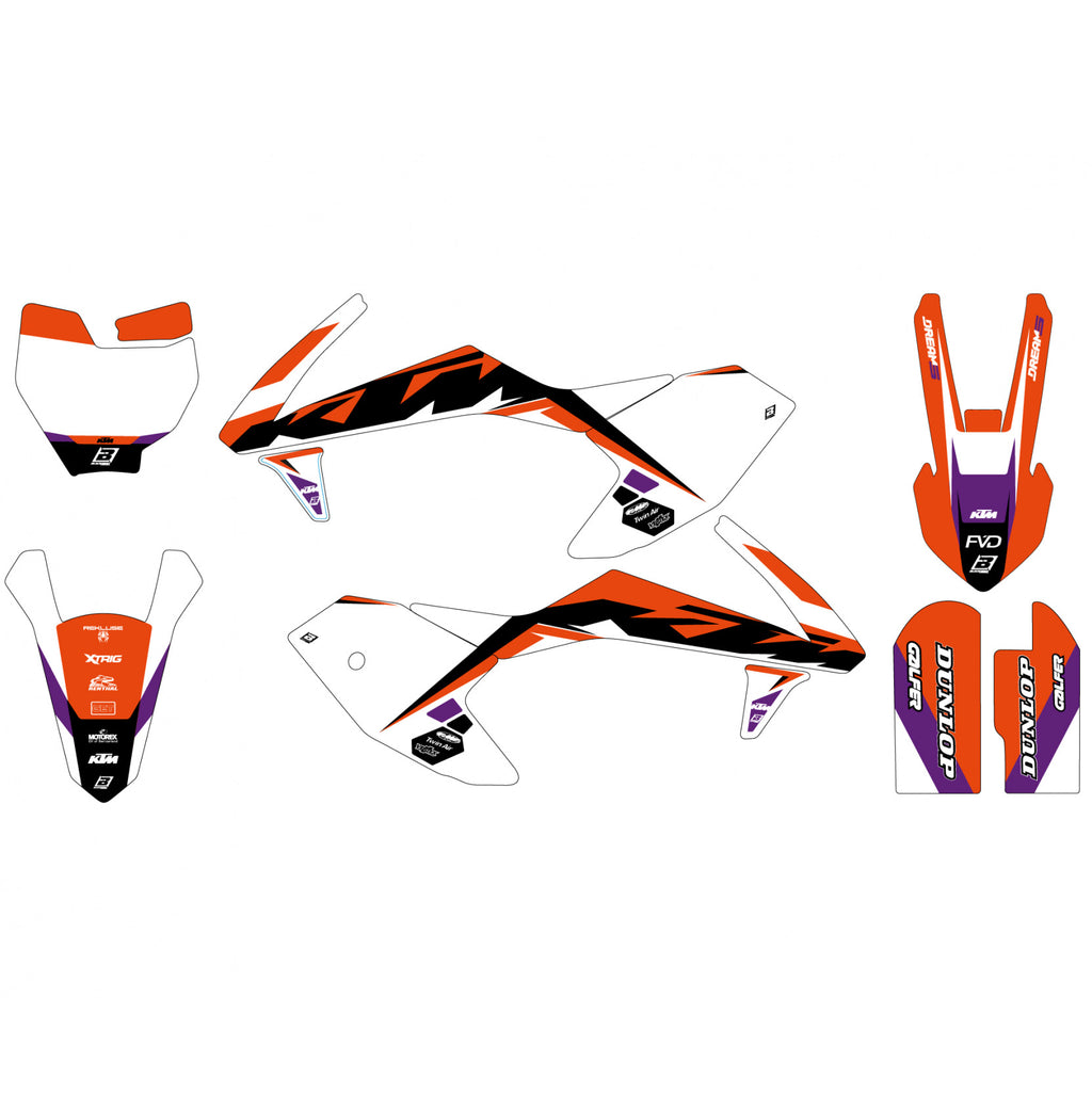 SX 50 KTM 16-23 DREAM 5 DECALS, BLACKBIRD 2542AB
