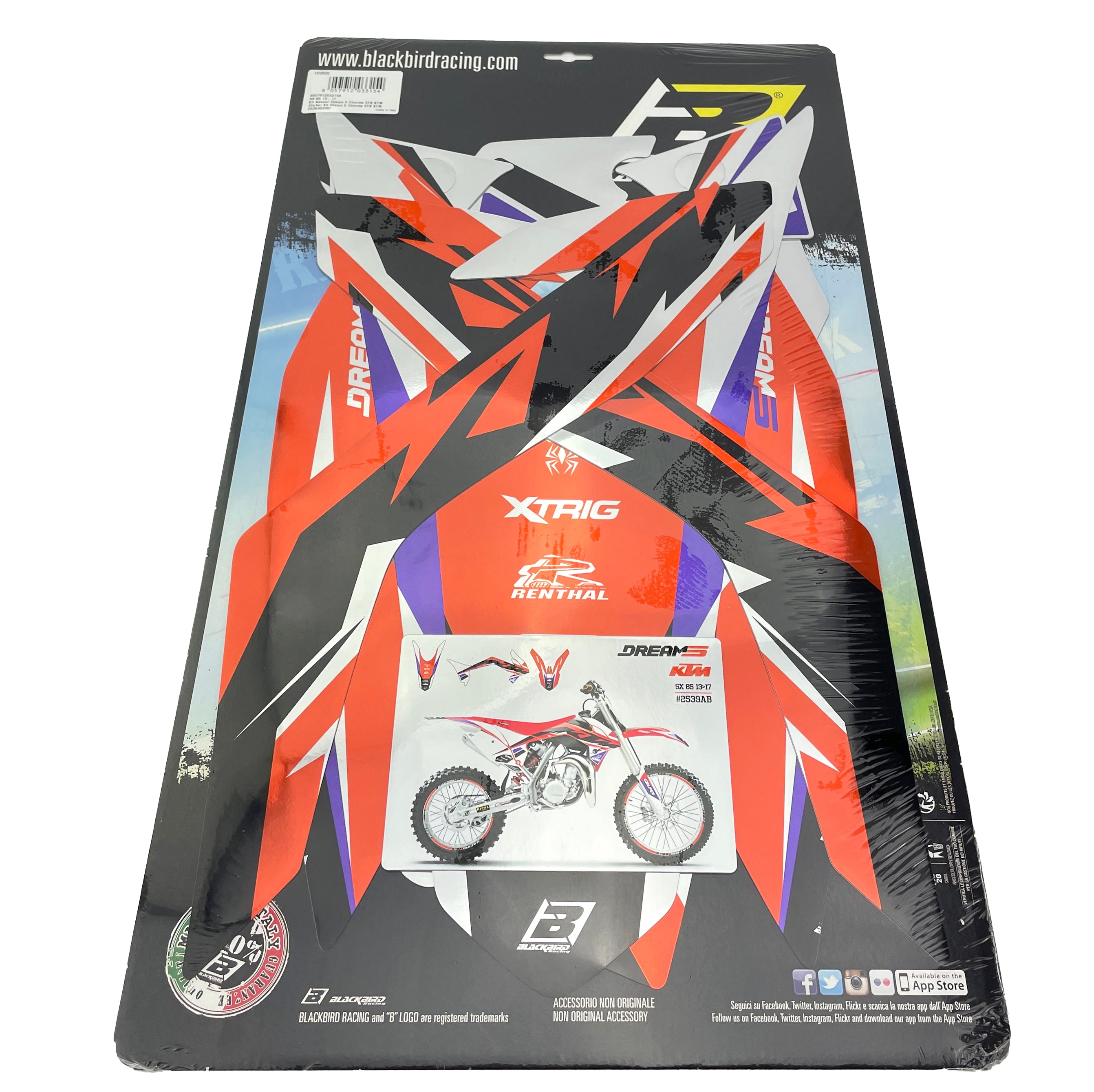 2013-17 SX85 KTM DREAM 5 CHROME EFX GRAPHICS, BLACKBIRD 2539ABCRO